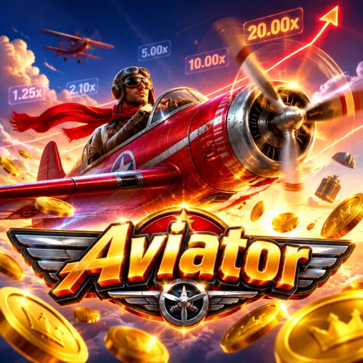 Card do jogo Aviator com avião subindo no gráfico
