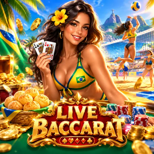 Card do baccarat ao vivo com sapote de cartas na mesa